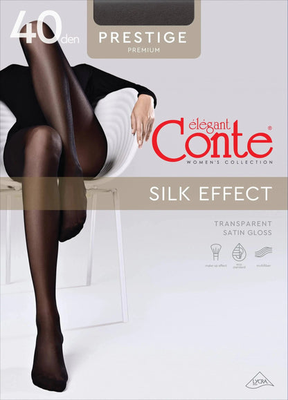 Tights Conte Prestige 40 Den - Sheer to Waist Noble Shine - A-1 Thread Vault