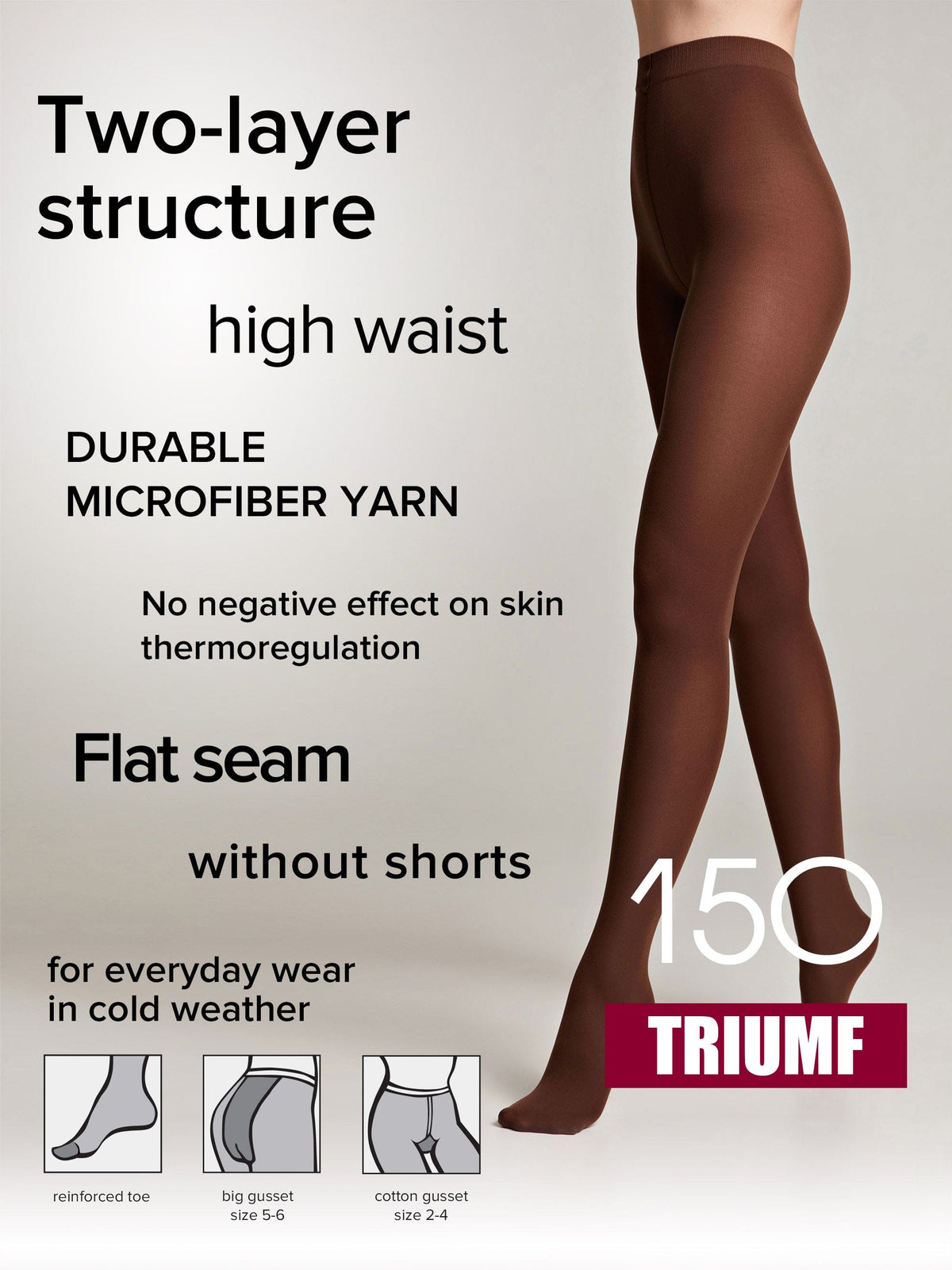 Tights Conte Triumf 150 Den - Warm Opaque Microfiber - A-1 Thread Vault