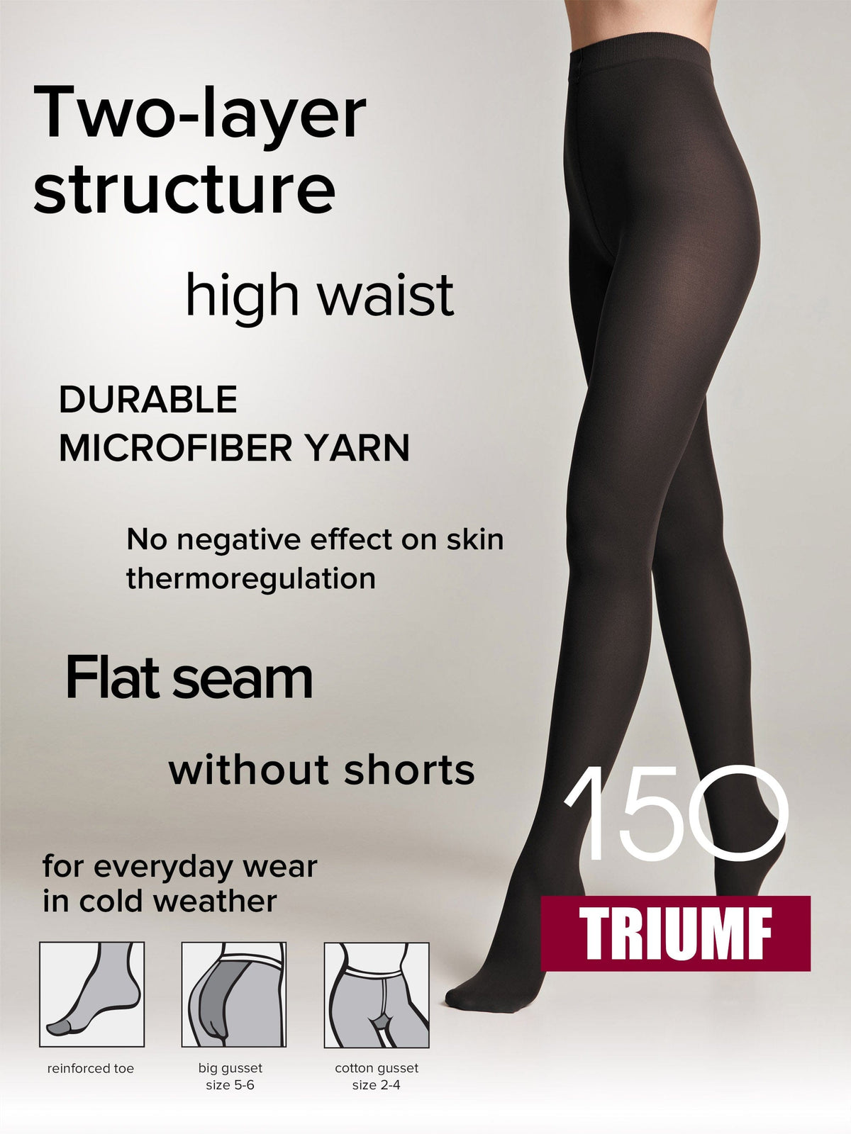 Tights Conte Triumf 150 Den - Warm Opaque Microfiber - A-1 Thread Vault