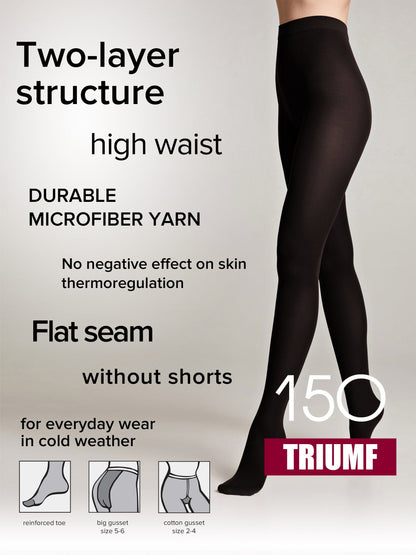 Tights Conte Triumf 150 Den - Warm Opaque Microfiber - A-1 Thread Vault