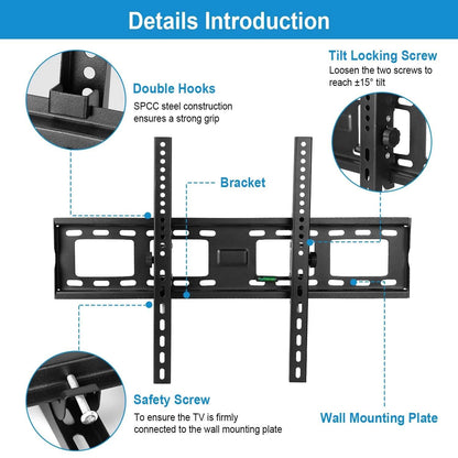 Tilt TV Wall Mount Bracket for 37"-70" LED/LCD/PLASMA Flat TV - A-1 Thread Vault