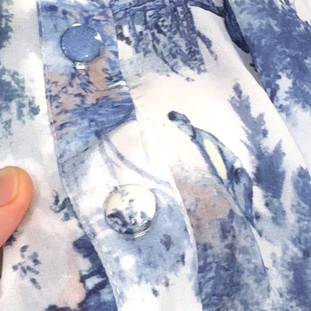 Toile de Jouy Print Ruffle Maxi Dress(MS422) - A-1 Thread Vault