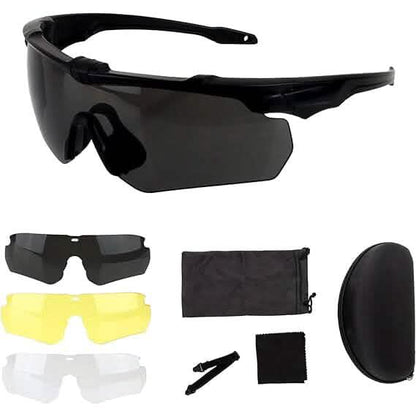 ToopMount Tactical Eyewear Anti Fog, ANSI Z87.1 Shooting Glasses with 3 Interchangeable Lens (Refurbished) - A-1 Thread Vault