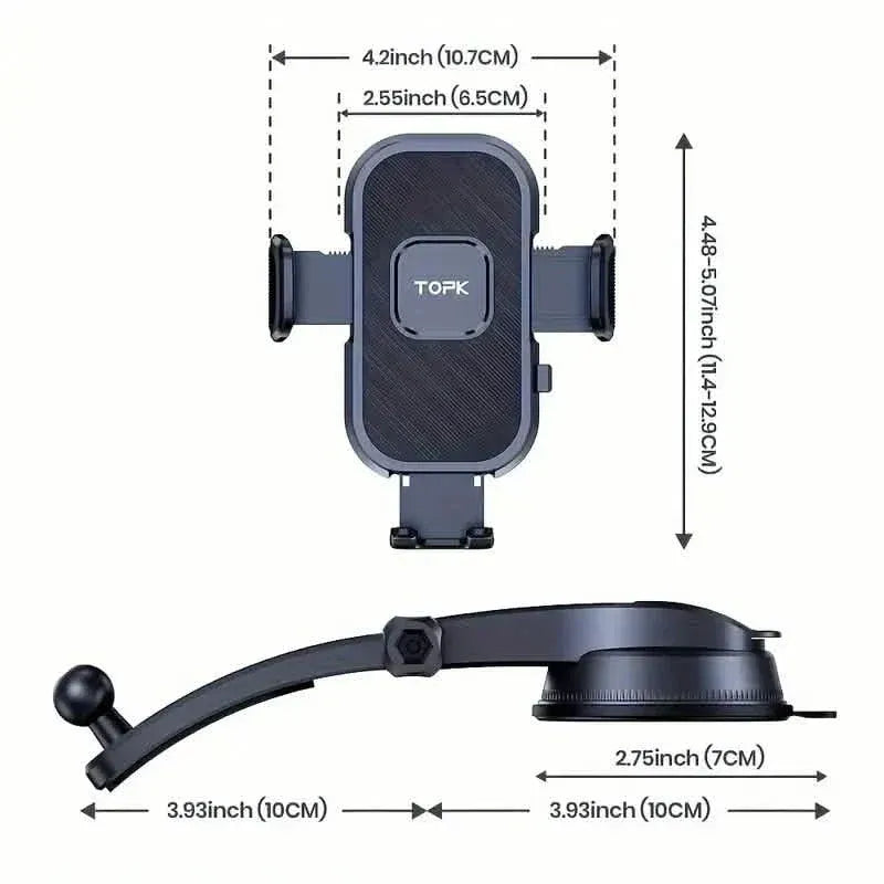 TOPK D38C Car Phone Holder – Adjustable Dashboard Mount - A-1 Thread Vault