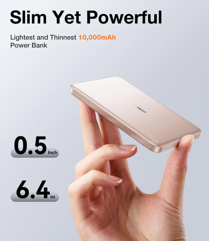 TORRAS MiniMag Power Bank,Ultra-Slim 10,000mAh Magnetic Wireless Portable Charger, 22.5W Fast Charging Battery Pack with USB-C Cable Designed for iPhone 16 Pro Max/16 Pro/16/15/14/13/12, Glacier Gray - A-1 Thread Vault