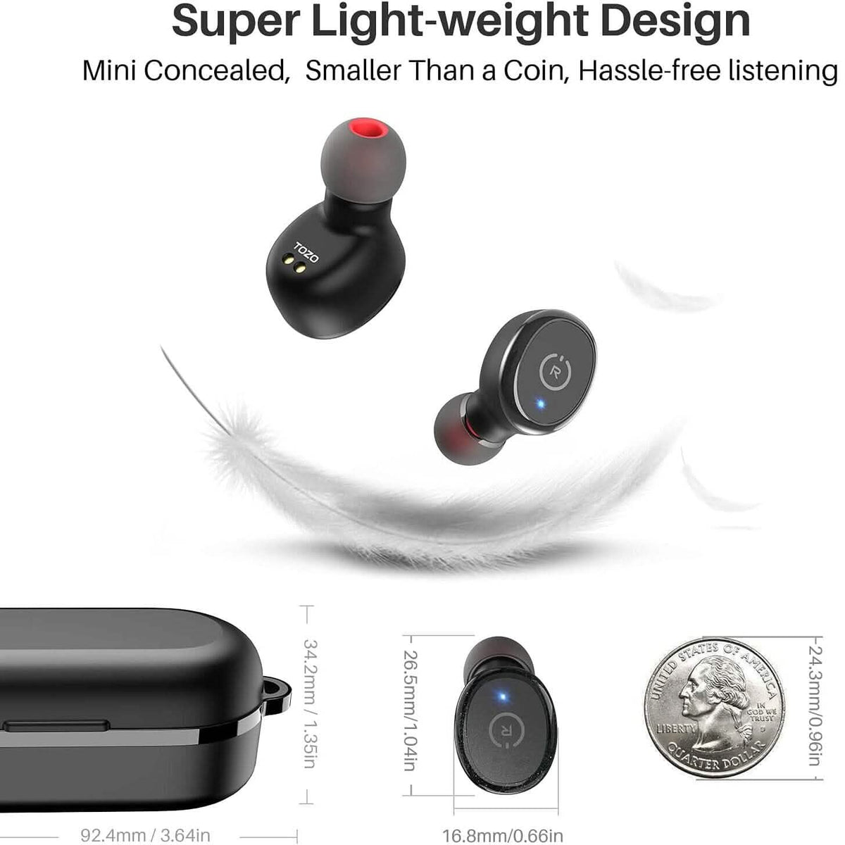 TOZO T10 Bluetooth 5.3 Wireless Earbuds (Refurbished) - A-1 Thread Vault