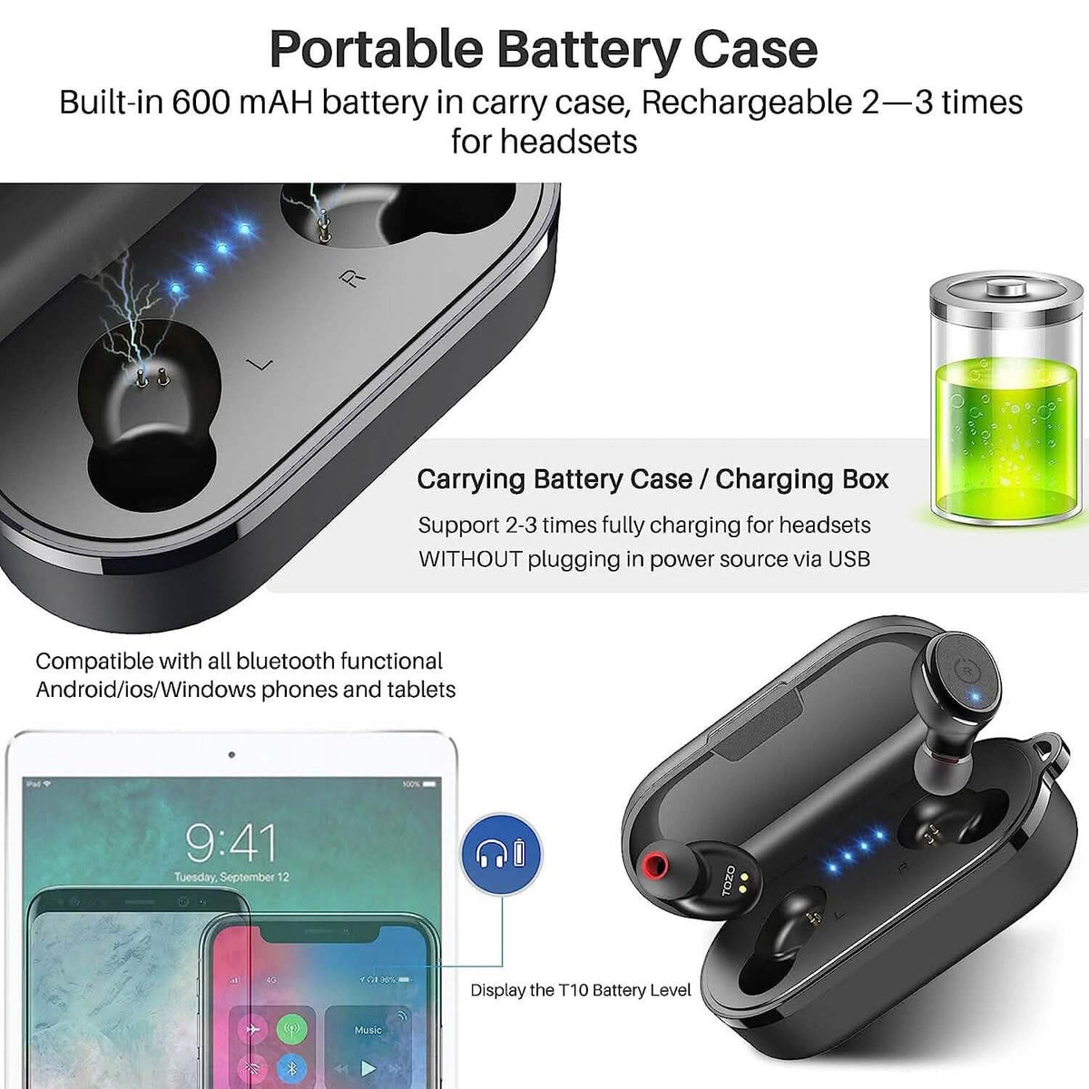 TOZO T10 Bluetooth 5.3 Wireless Earbuds (Refurbished) - A-1 Thread Vault