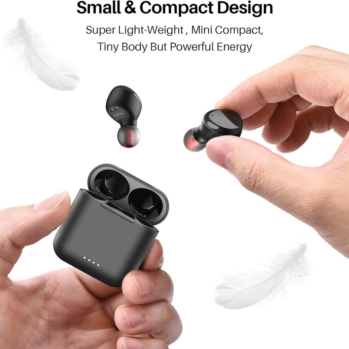 TOZO T6 True Wireless Earbuds Bluetooth 5.3 Headphones Touch Control with Wireless Charging Case (Refurbished) - A-1 Thread Vault