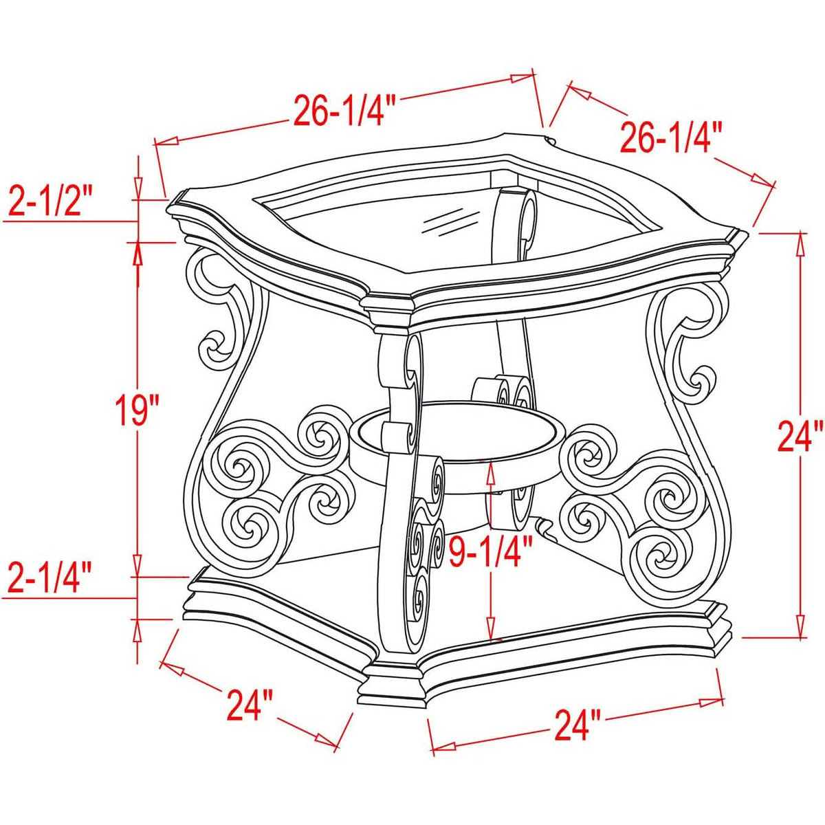 Traditional End Table Accent Bedside Nightstand - A-1 Thread Vault
