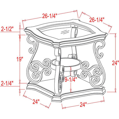 Traditional End Table Accent Bedside Nightstand - A-1 Thread Vault