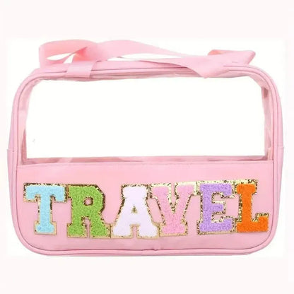 Transparent Letter Pattern Makeup Bag with Handle - A-1 Thread Vault