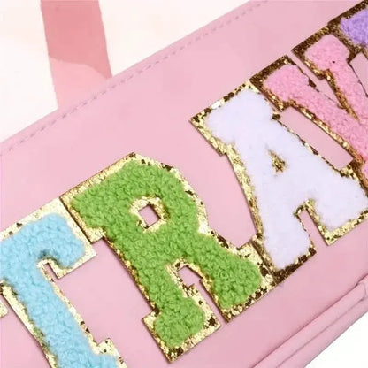 Transparent Letter Pattern Makeup Bag with Handle - A-1 Thread Vault
