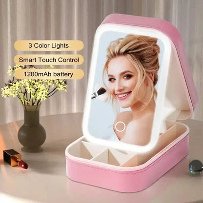 Travel Compact Touch Screen Tabletop Cosmetic Makeup Mirror with LED and 1200mAh - A-1 Thread Vault