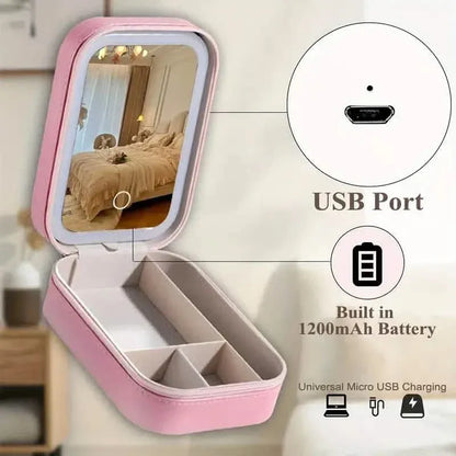 Travel Compact Touch Screen Tabletop Cosmetic Makeup Mirror with LED and 1200mAh - A-1 Thread Vault