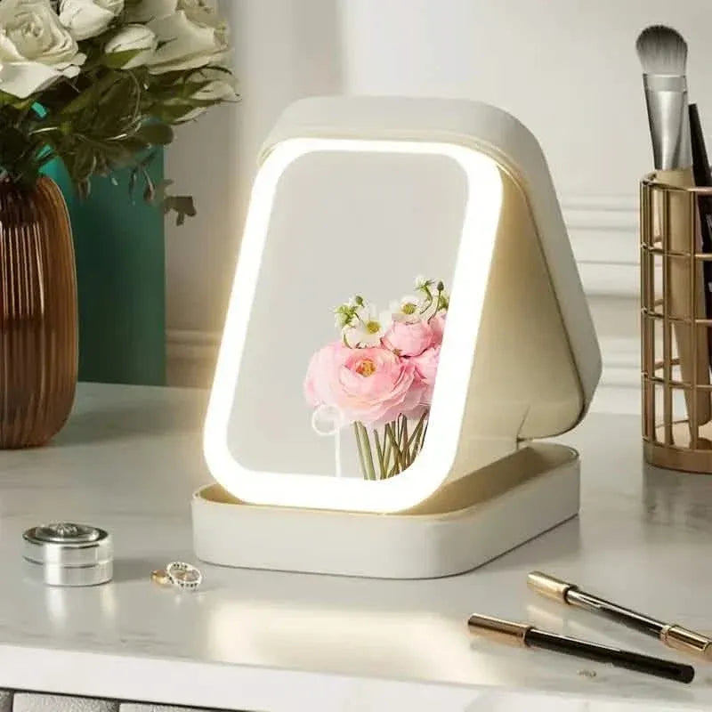 Travel Compact Touch Screen Tabletop Cosmetic Makeup Mirror with LED and 1200mAh - A-1 Thread Vault