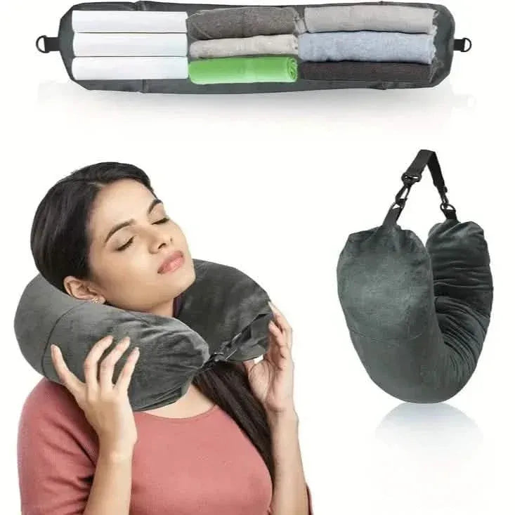 Travel Pillow & Organizer – Large, Polyester, Zipper, Machine Washable - A-1 Thread Vault