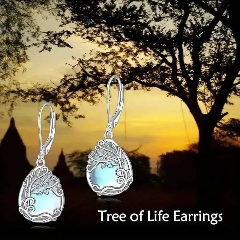 Tree of Life Design S925 Sterling Silver Dangle Earrings - A-1 Thread Vault