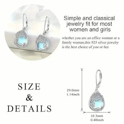 Tree of Life Design S925 Sterling Silver Dangle Earrings - A-1 Thread Vault