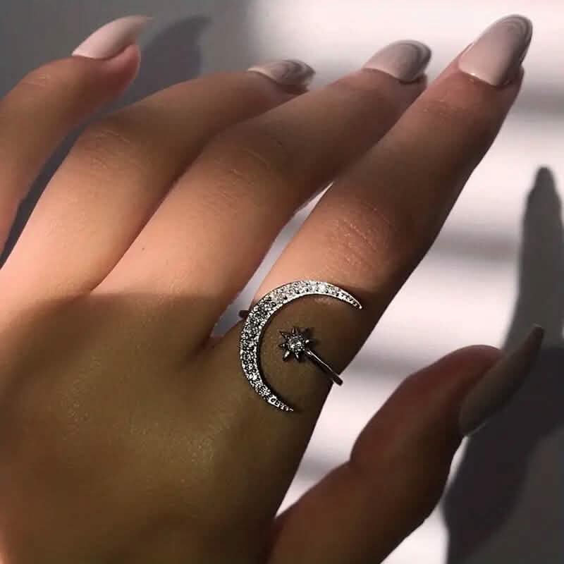 Trendy Cuff Ring Moon and Sun Design - A-1 Thread Vault