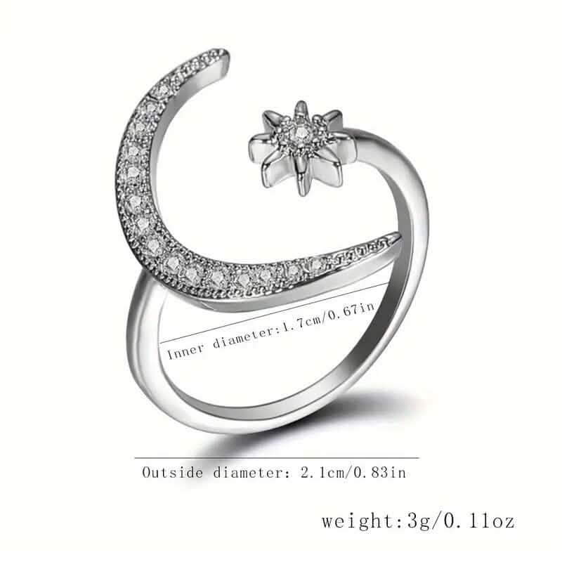 Trendy Cuff Ring Moon and Sun Design - A-1 Thread Vault