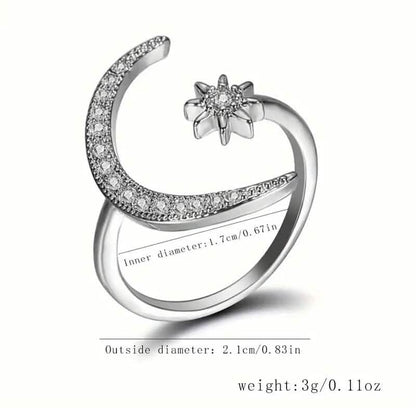 Trendy Cuff Ring Moon and Sun Design - A-1 Thread Vault