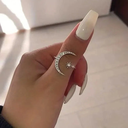 Trendy Cuff Ring Moon and Sun Design - A-1 Thread Vault