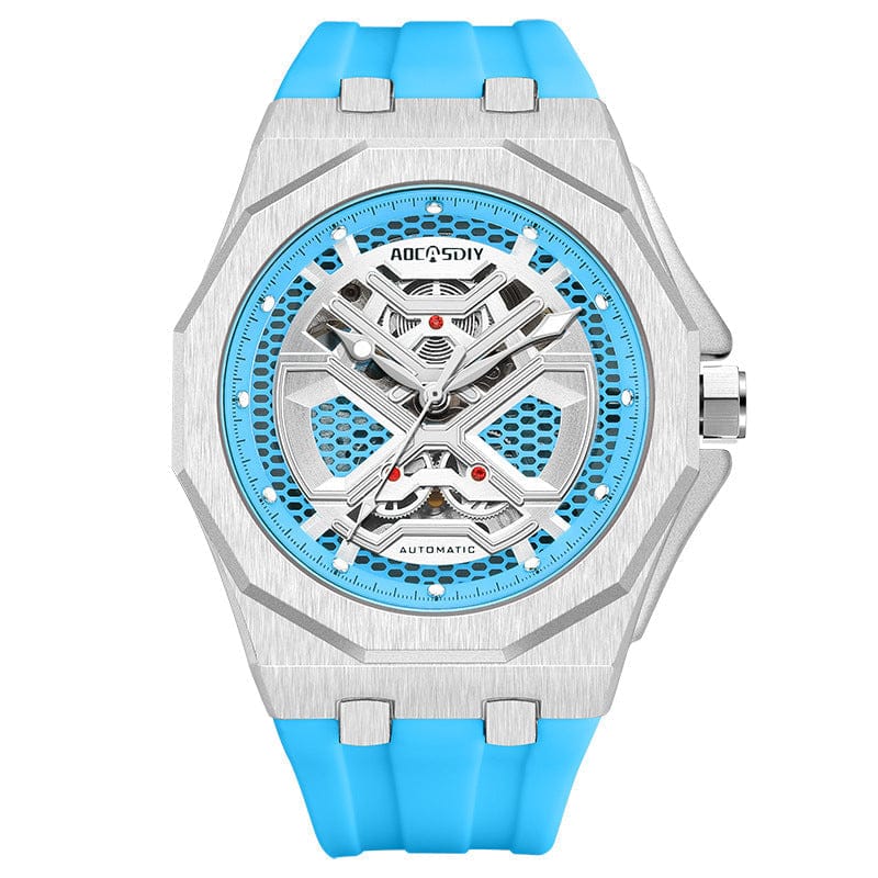 Trendy Hollow Mechanical Watch With Luminous Display And Water Resistance For Men - A-1 Thread Vault