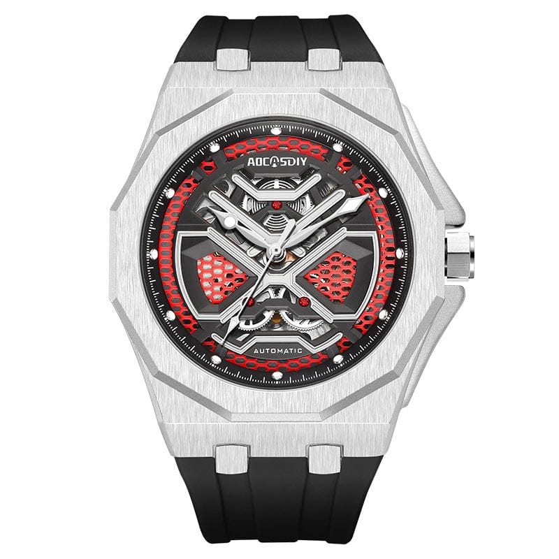 Trendy Hollow Mechanical Watch With Luminous Display And Water Resistance For Men - A-1 Thread Vault