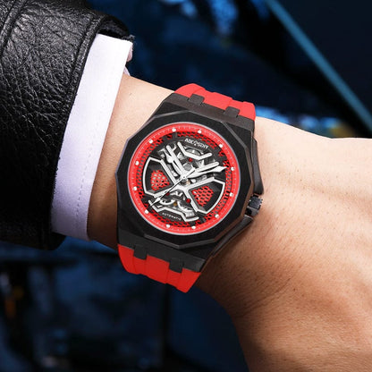 Trendy Hollow Mechanical Watch With Luminous Display And Water Resistance For Men - A-1 Thread Vault