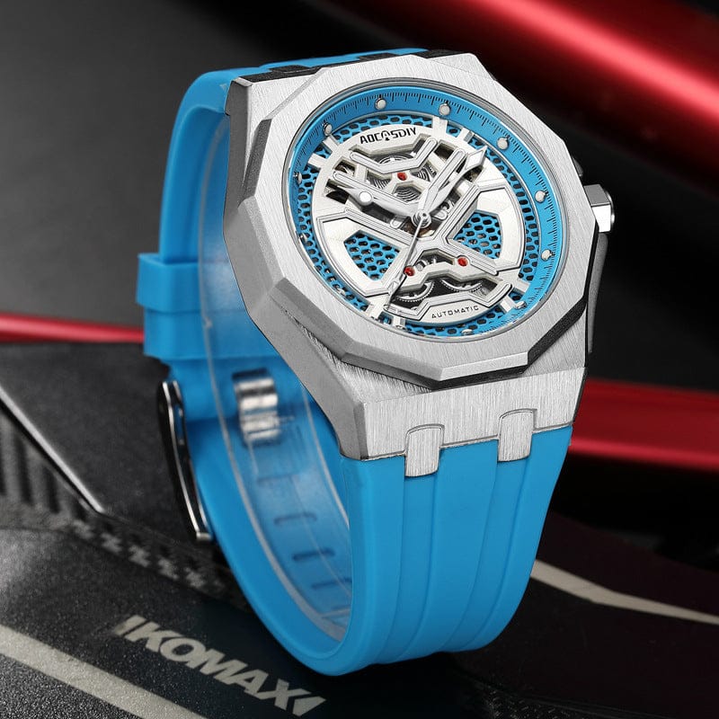 Trendy Hollow Mechanical Watch With Luminous Display And Water Resistance For Men - A-1 Thread Vault