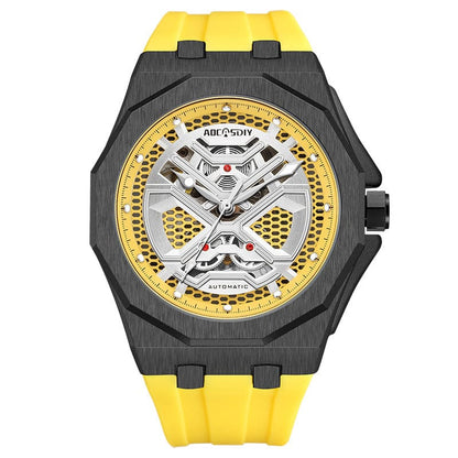 Trendy Hollow Mechanical Watch With Luminous Display And Water Resistance For Men - A-1 Thread Vault