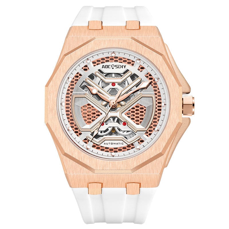 Trendy Hollow Mechanical Watch With Luminous Display And Water Resistance For Men - A-1 Thread Vault