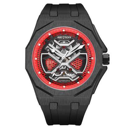 Trendy Hollow Mechanical Watch With Luminous Display And Water Resistance For Men - A-1 Thread Vault