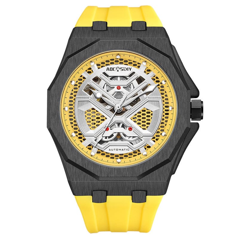 Trendy Hollow Mechanical Watch With Luminous Display And Water Resistance For Men - A-1 Thread Vault