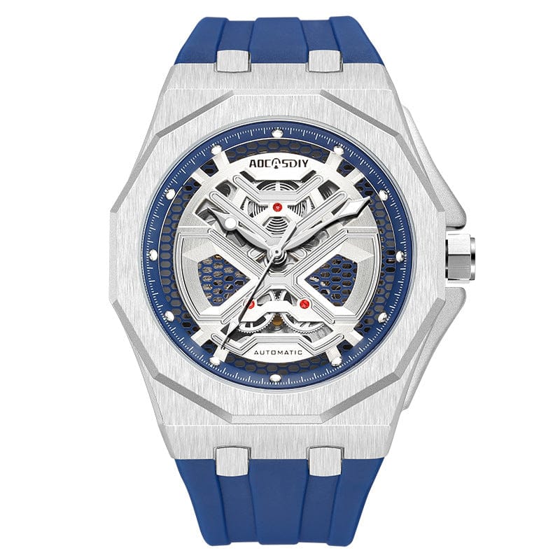 Trendy Hollow Mechanical Watch With Luminous Display And Water Resistance For Men - A-1 Thread Vault