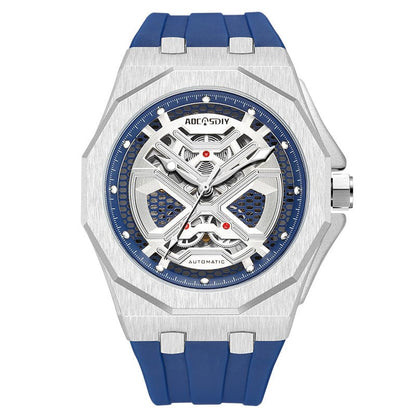 Trendy Hollow Mechanical Watch With Luminous Display And Water Resistance For Men - A-1 Thread Vault