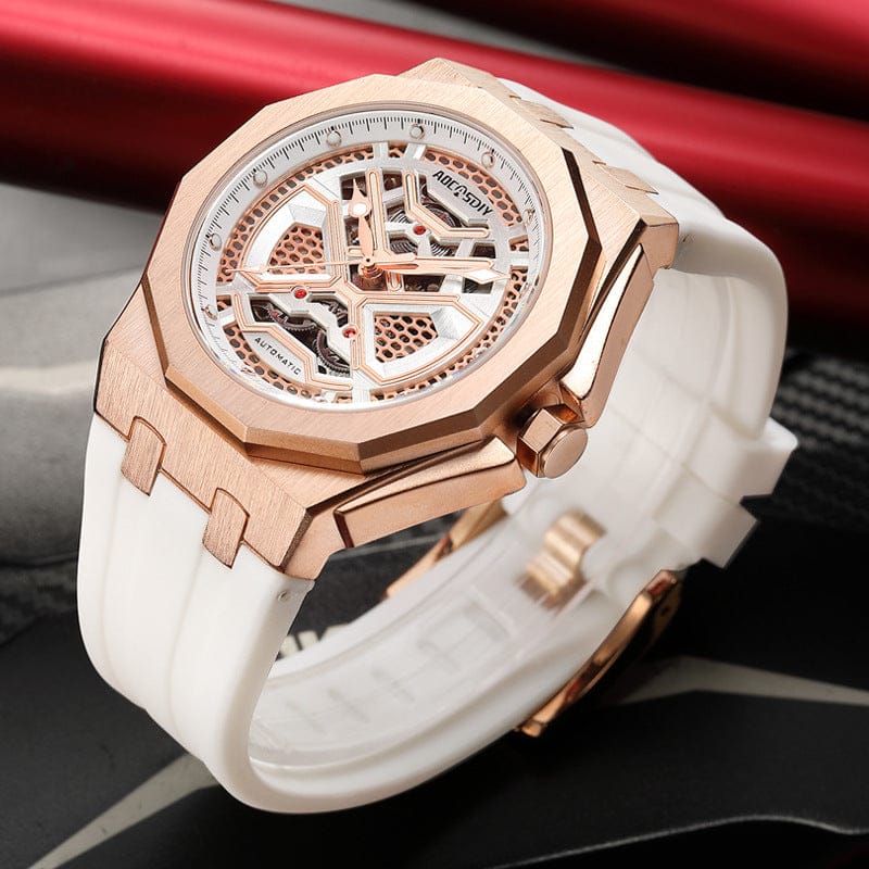 Trendy Hollow Mechanical Watch With Luminous Display And Water Resistance For Men - A-1 Thread Vault