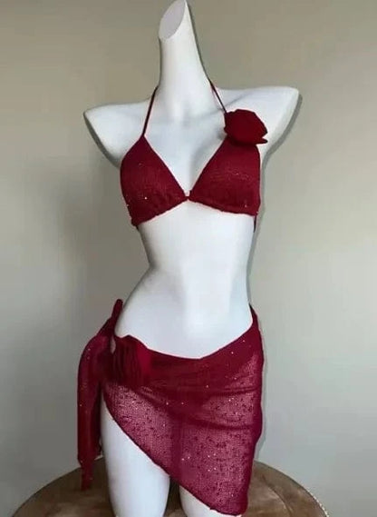 Trendy Ladies High Waisted Bikini Set Tummy Control Swimwear Breathable Quick Dry Stylish Beachwear Pool Party Outfit 2026 New - A-1 Thread Vault