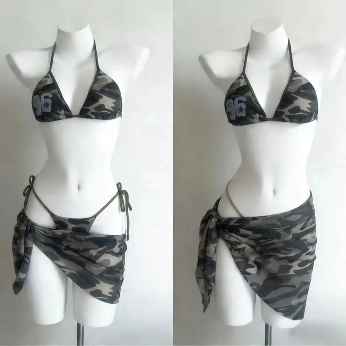 Trendy Ladies High Waisted Bikini Set Tummy Control Swimwear Breathable Quick Dry Stylish Beachwear Pool Party Outfit 2026 New - A-1 Thread Vault