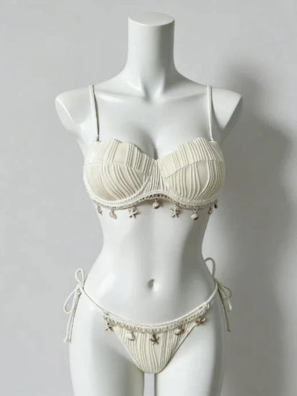 Trendy Ladies High Waisted Bikini Set Tummy Control Swimwear Breathable Quick Dry Stylish Beachwear Pool Party Outfit 2026 New - A-1 Thread Vault