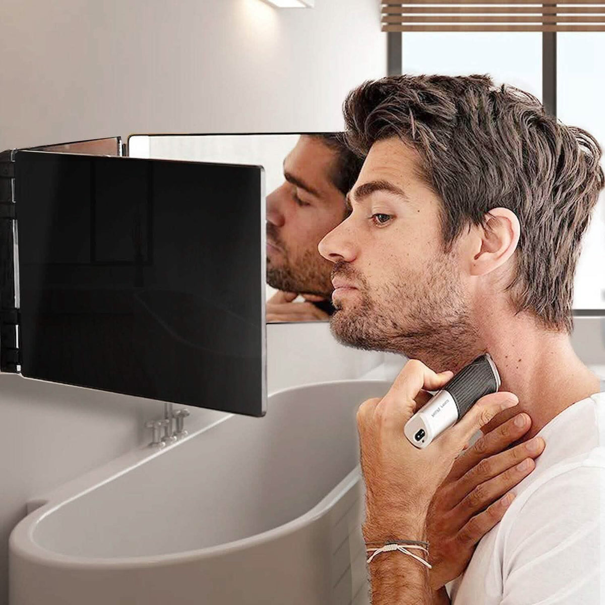 Tri-Fold Mirror with Telescopic Hanger - A-1 Thread Vault