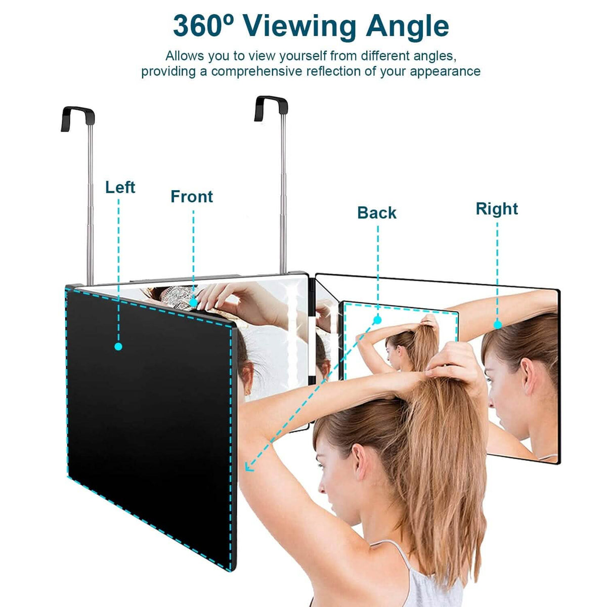 Tri-Fold Mirror with Telescopic Hanger - A-1 Thread Vault