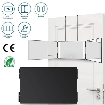 Tri-Fold Mirror with Telescopic Hanger - A-1 Thread Vault