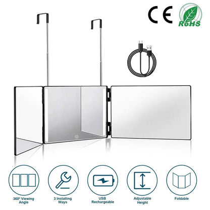 Tri-Fold Mirror with Telescopic Hanger - A-1 Thread Vault