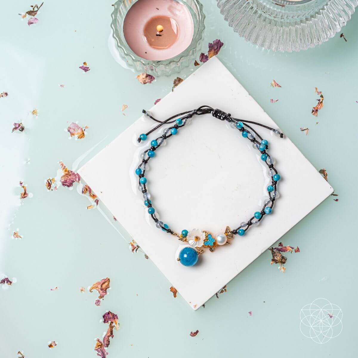 Triple Crystal Anklet of Positivity - A-1 Thread Vault
