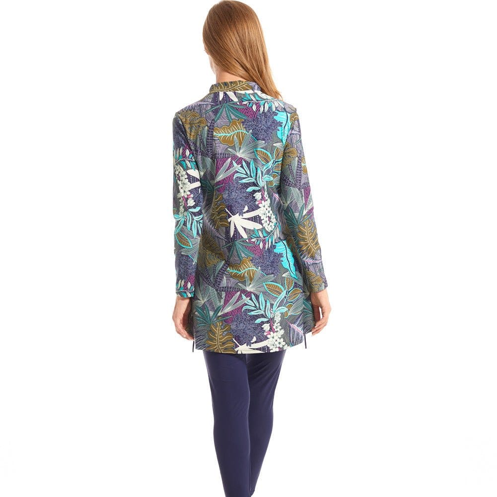 Tropical Print Modest Burkini Swimsuit Set(MB022) - A-1 Thread Vault