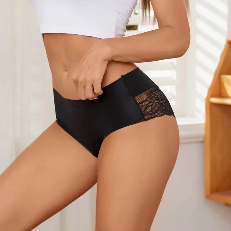 TrowBridge 3PCS/Set Women's Panties Exquisite Lace Underwear Sexy Lingerie Big Size Sweet Silk Satin Briefs Soft Cozy Underpants - A-1 Thread Vault