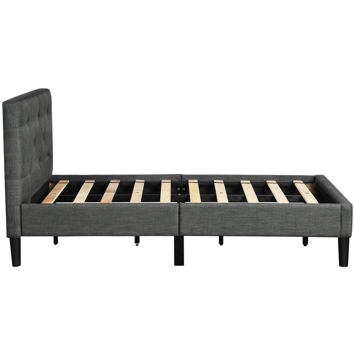 Tufted Platform Bed, Twin Size Button Upholstered Platform Bed - A-1 Thread Vault