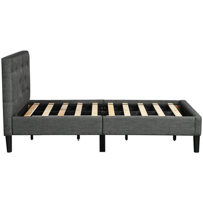 Tufted Platform Bed, Twin Size Button Upholstered Platform Bed - A-1 Thread Vault