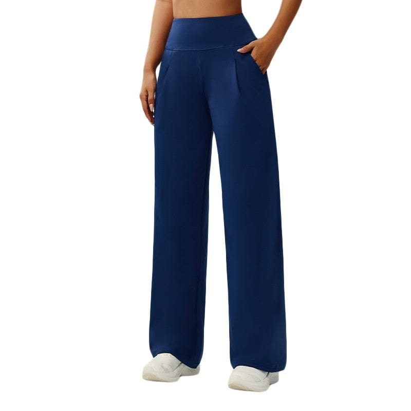 Tummy-control Bare-feel High-waist Yoga Pants Outdoor Straight-leg Trousers - A-1 Thread Vault